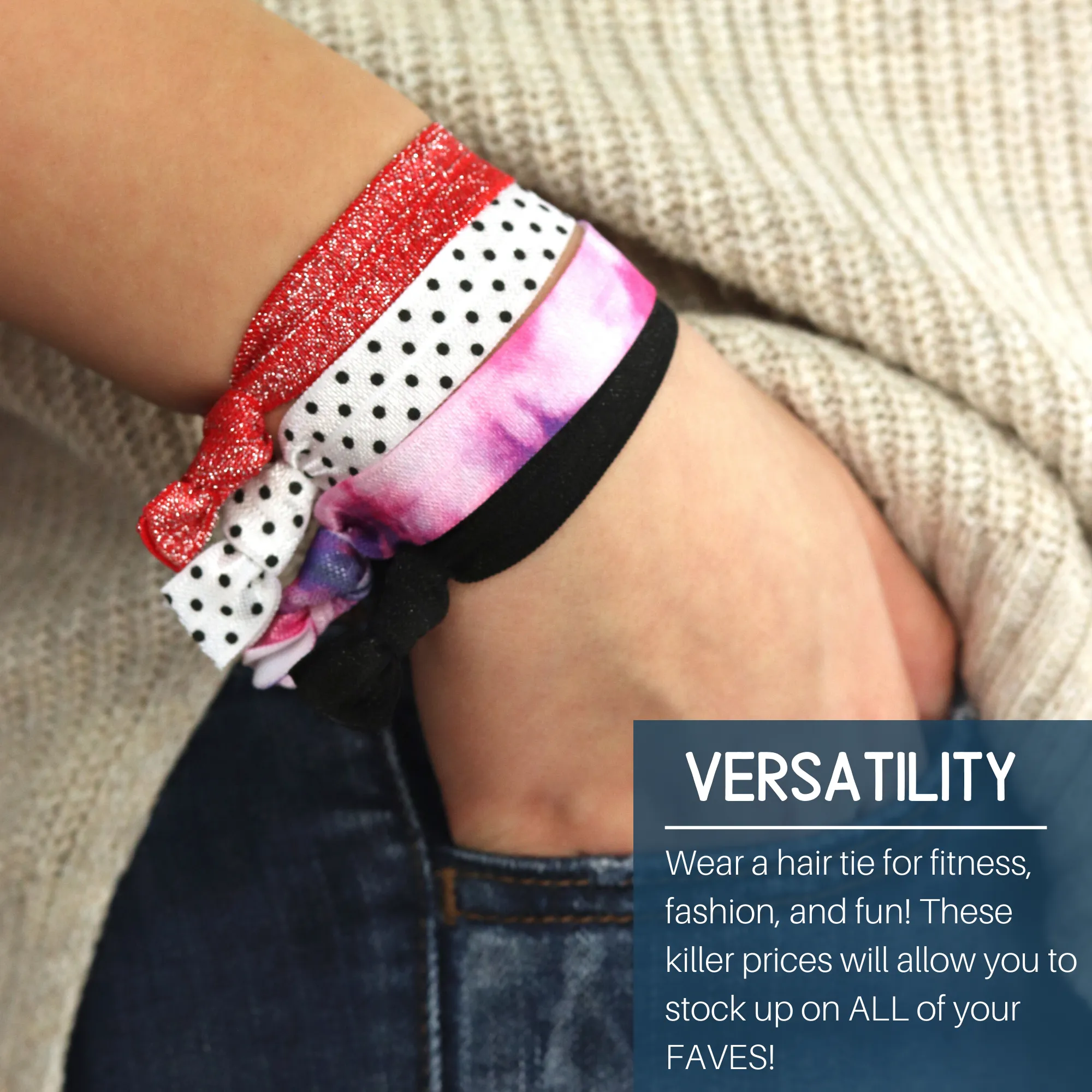 Coral Ribbon Hair Ties - 20 Pack