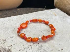 Coral Silver Bracelet
