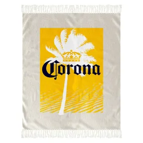 Corona Extra Crown Tree Tropical 50"x60" Beach Throw with Tassels