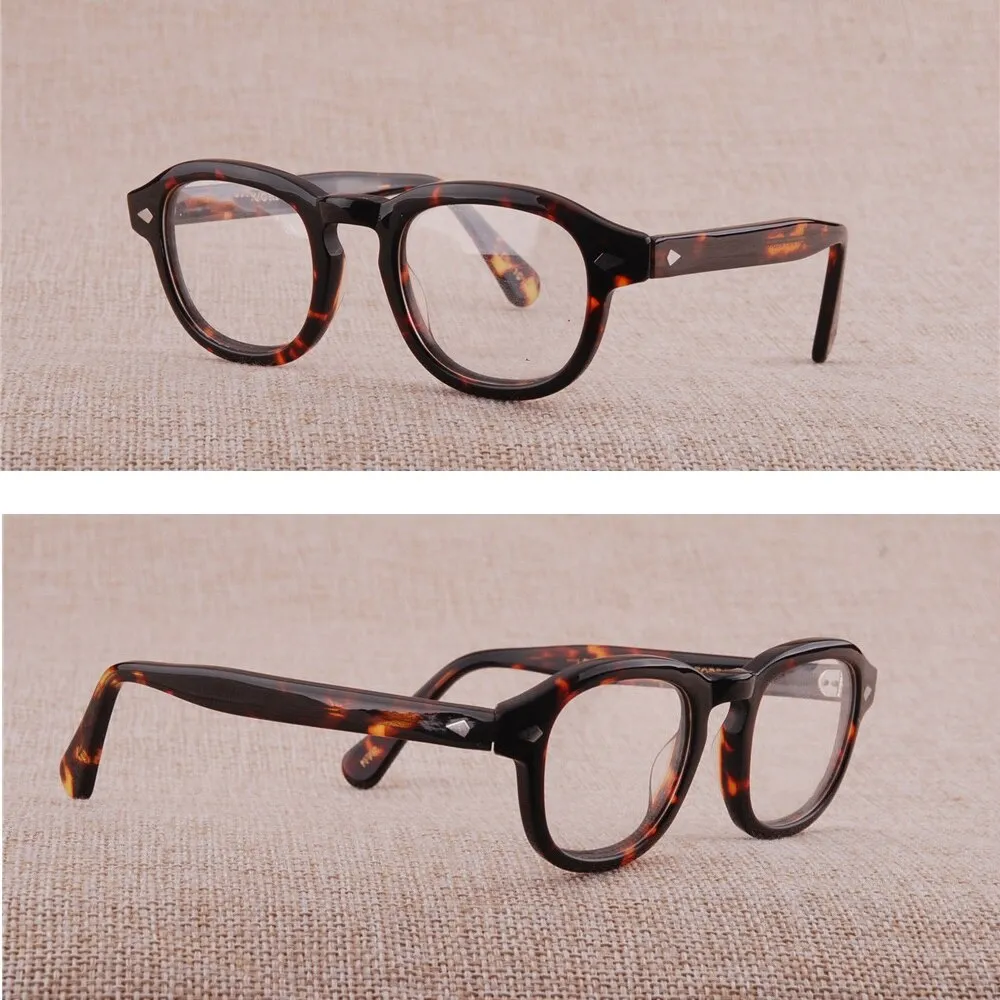 Cubojue Unisex Full Rim Square Kahki Acetate Myopic Reading Glasses 3844