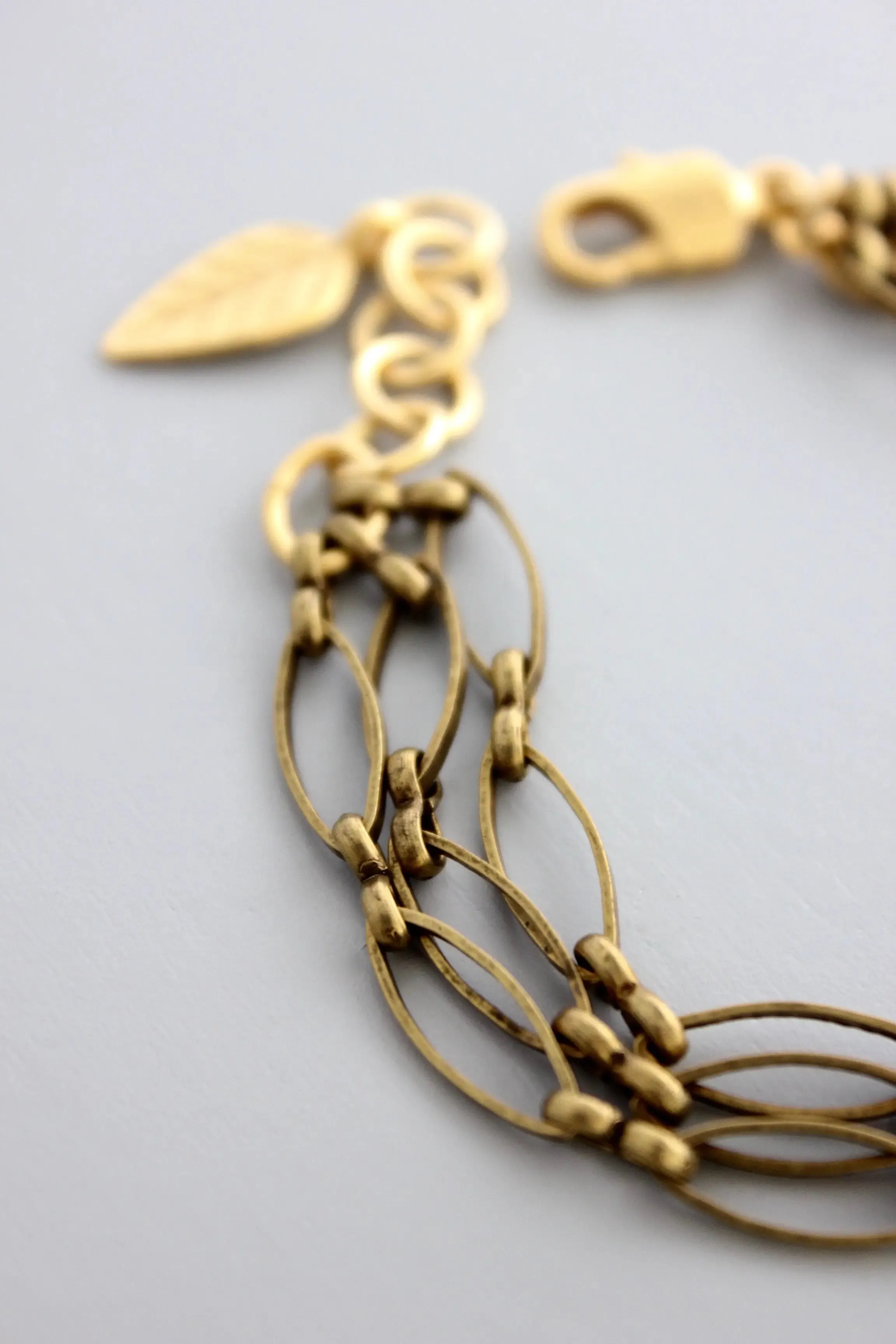 David Aubrey Triple Strand Oxidized Brass Bracelet