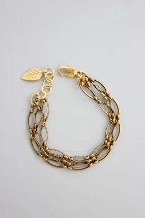 David Aubrey Triple Strand Oxidized Brass Bracelet