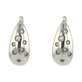 David Yurman Sterling Silver Diamond Drop Earrings