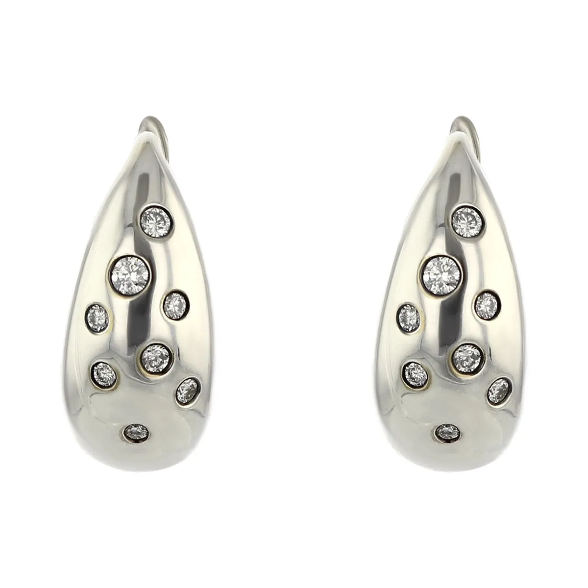 David Yurman Sterling Silver Diamond Drop Earrings