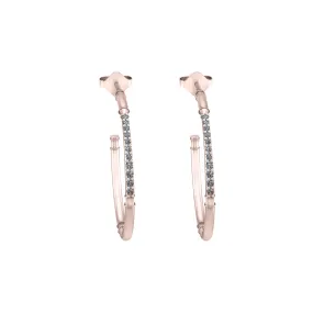 Diamond Fashion Half Hoop Earrings in 10K Rose Gold