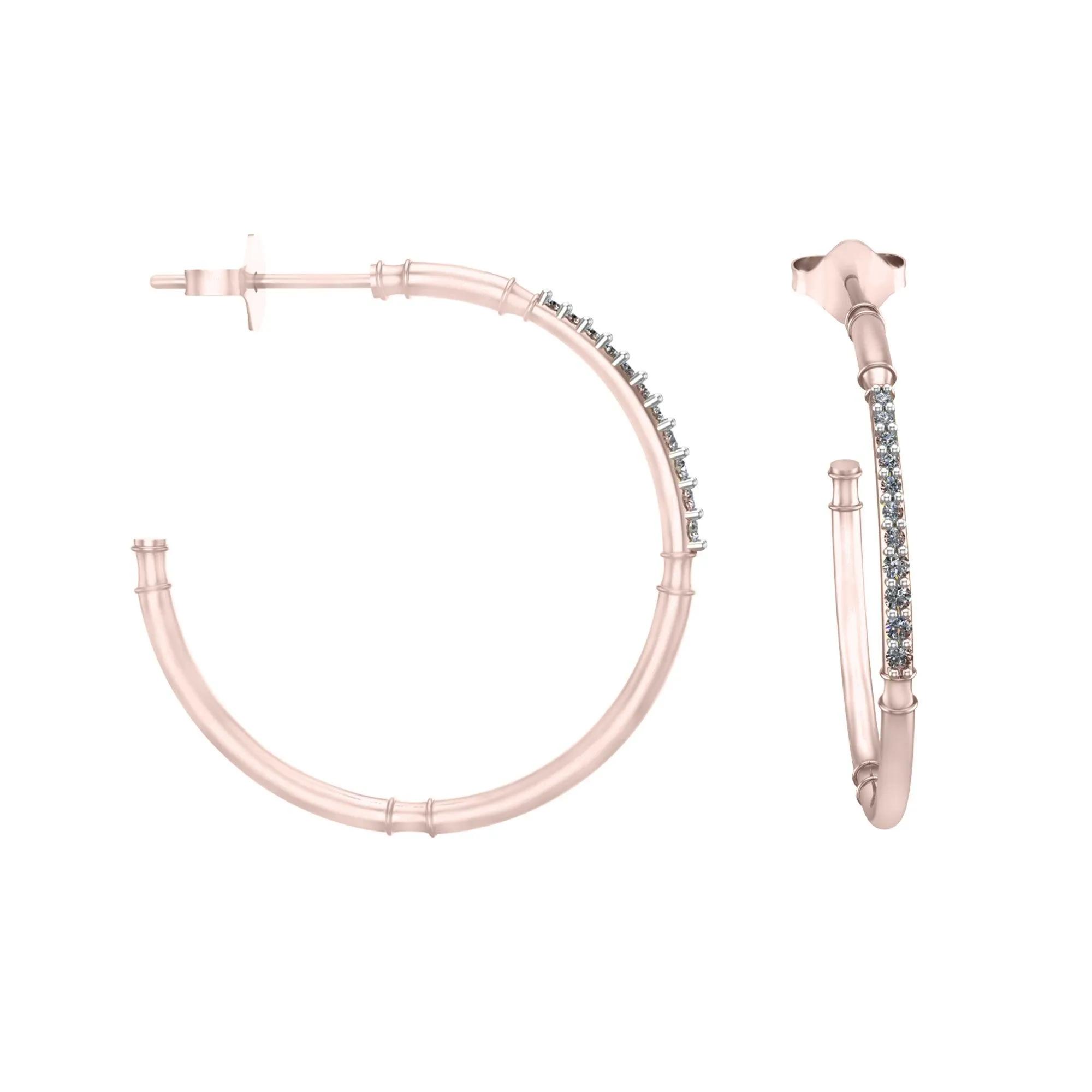 Diamond Fashion Half Hoop Earrings in 10K Rose Gold