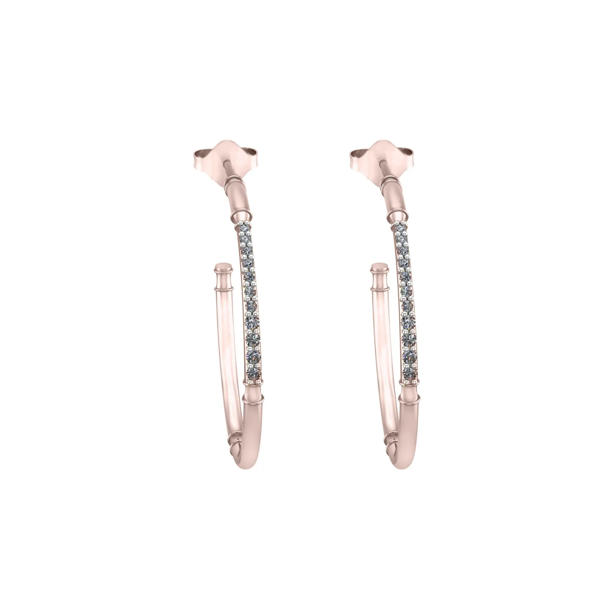 Diamond Fashion Half Hoop Earrings in 10K Rose Gold