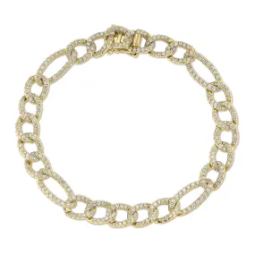 Diamond Figaro Chain Bracelet