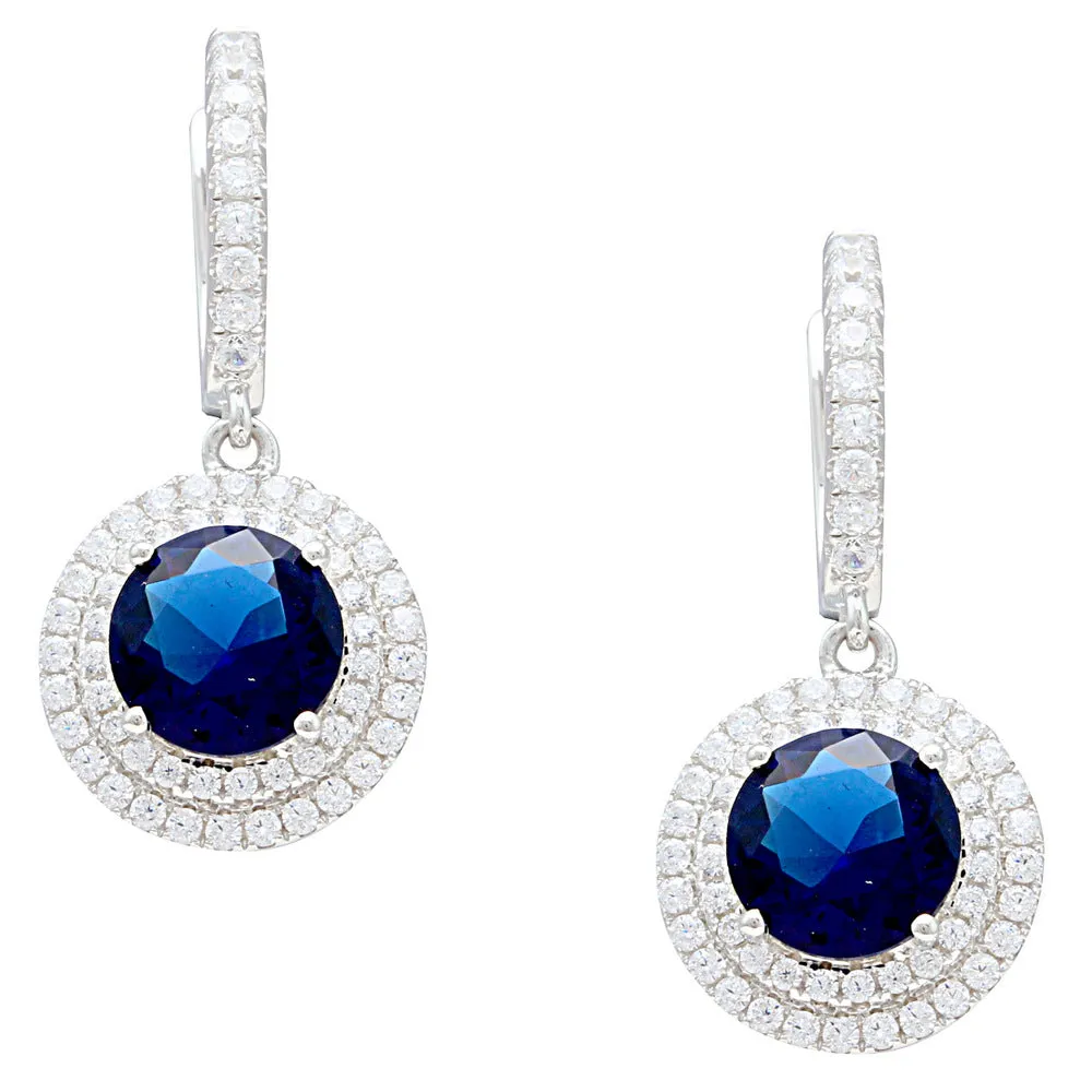 Double Round Cluster CZ Earrings IJ15CSSER029