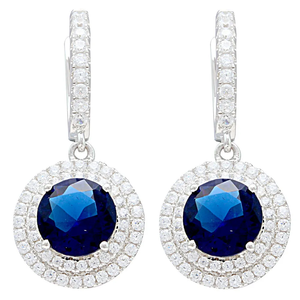 Double Round Cluster CZ Earrings IJ15CSSER029