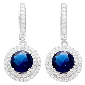 Double Round Cluster CZ Earrings IJ15CSSER029