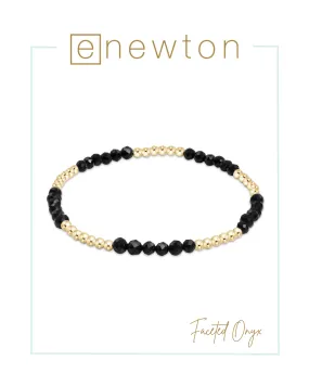 E Newton Blissful Pattern 2.5mm Bead Bracelet - Faceted Onyx