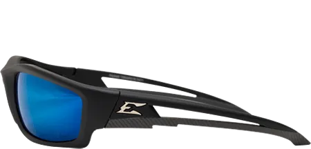 Edge Eyewear Kazbek TSKAP218  Black Frame Polarized Aqua Precision Blue Mirror Lens Glasses