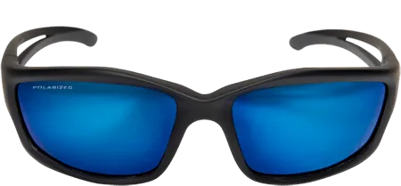 Edge Eyewear Kazbek TSKAP218  Black Frame Polarized Aqua Precision Blue Mirror Lens Glasses