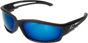 Edge Eyewear Kazbek TSKAP218  Black Frame Polarized Aqua Precision Blue Mirror Lens Glasses