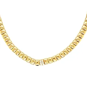 Emerald Shaped Choker with Diamond Center