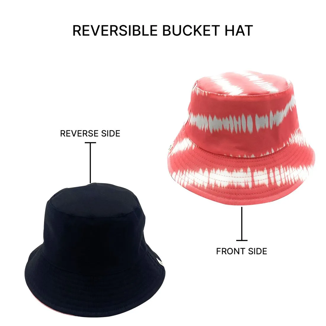 Empire Cove Tie Dye Stripes Bucket Hat Reversible Fisherman Cap Women Men Summer