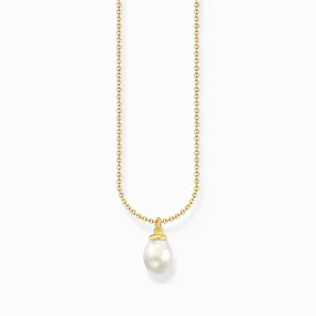 Essentials Sterling Silver Gold Plated Freshwater Pearl Necklace KE2238-430-14-L45V
