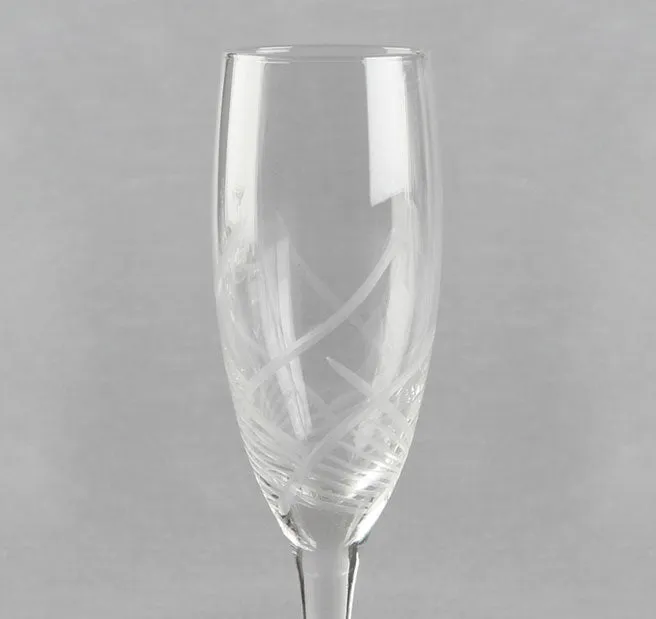 Etched Design Wedding Toasting Flutes