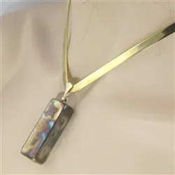 Gold Ceramic Artisan Handmade Pendant on Gold Choker