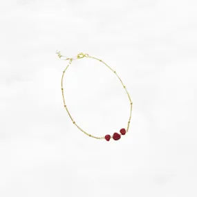 Gold Filled Red Coral Chips and Seed Pearl Bracelet
