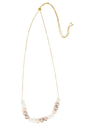 Gold Plated Motee Pearl Necklace
