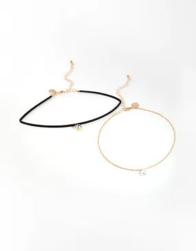 Gold Single Drop Choker Pack