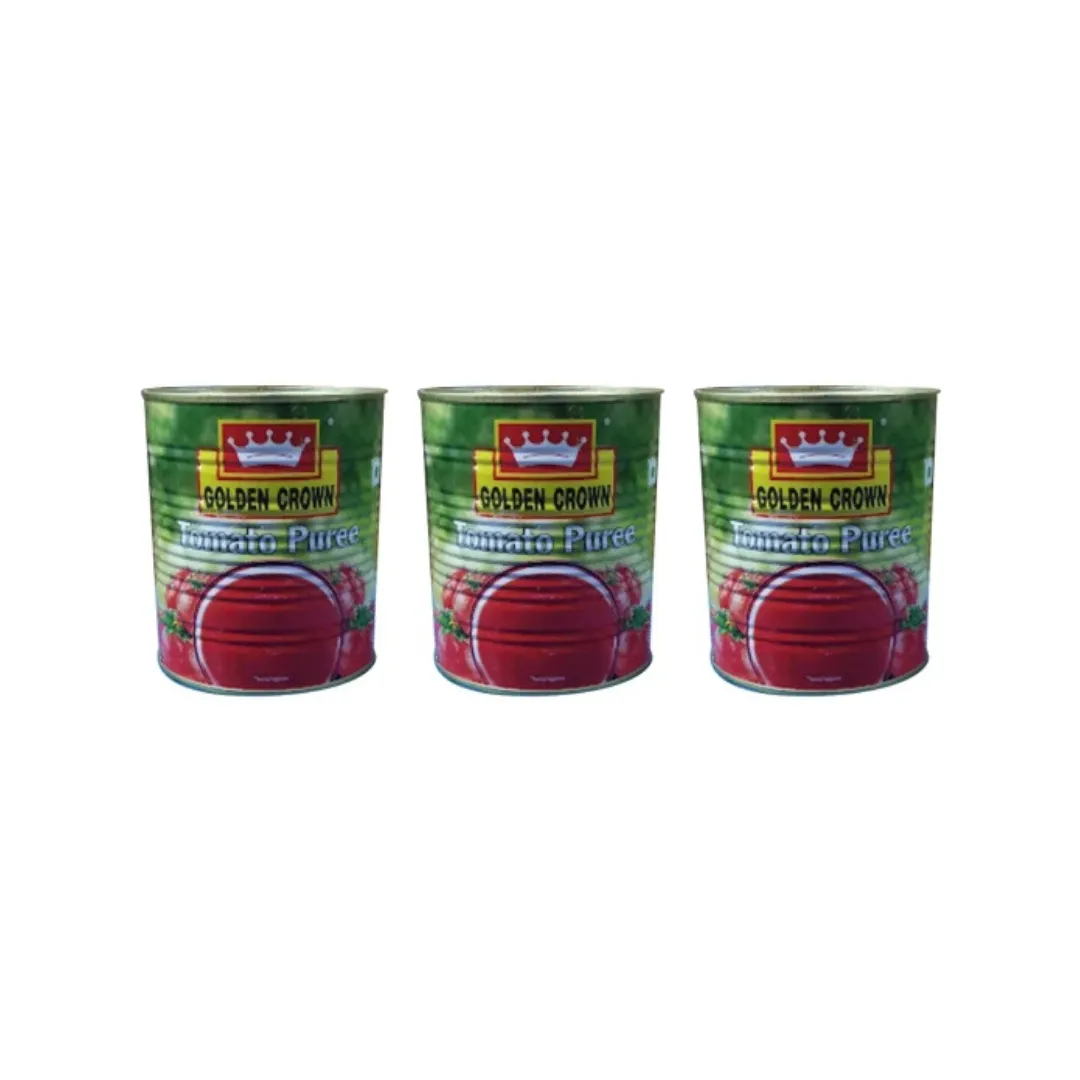 Golden Crown Tomato Puree 825g (Pack of 3) – Premium Canned Tomato Puree for Cooking