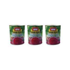 Golden Crown Tomato Puree 825g (Pack of 3) – Premium Canned Tomato Puree for Cooking