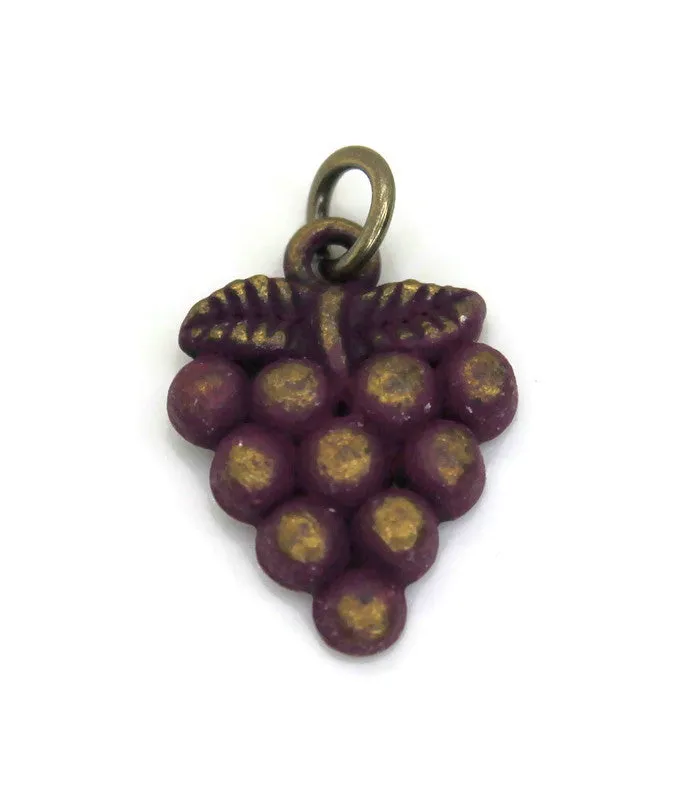 Grapes Charm Bracelet, Necklace, or Charm Only