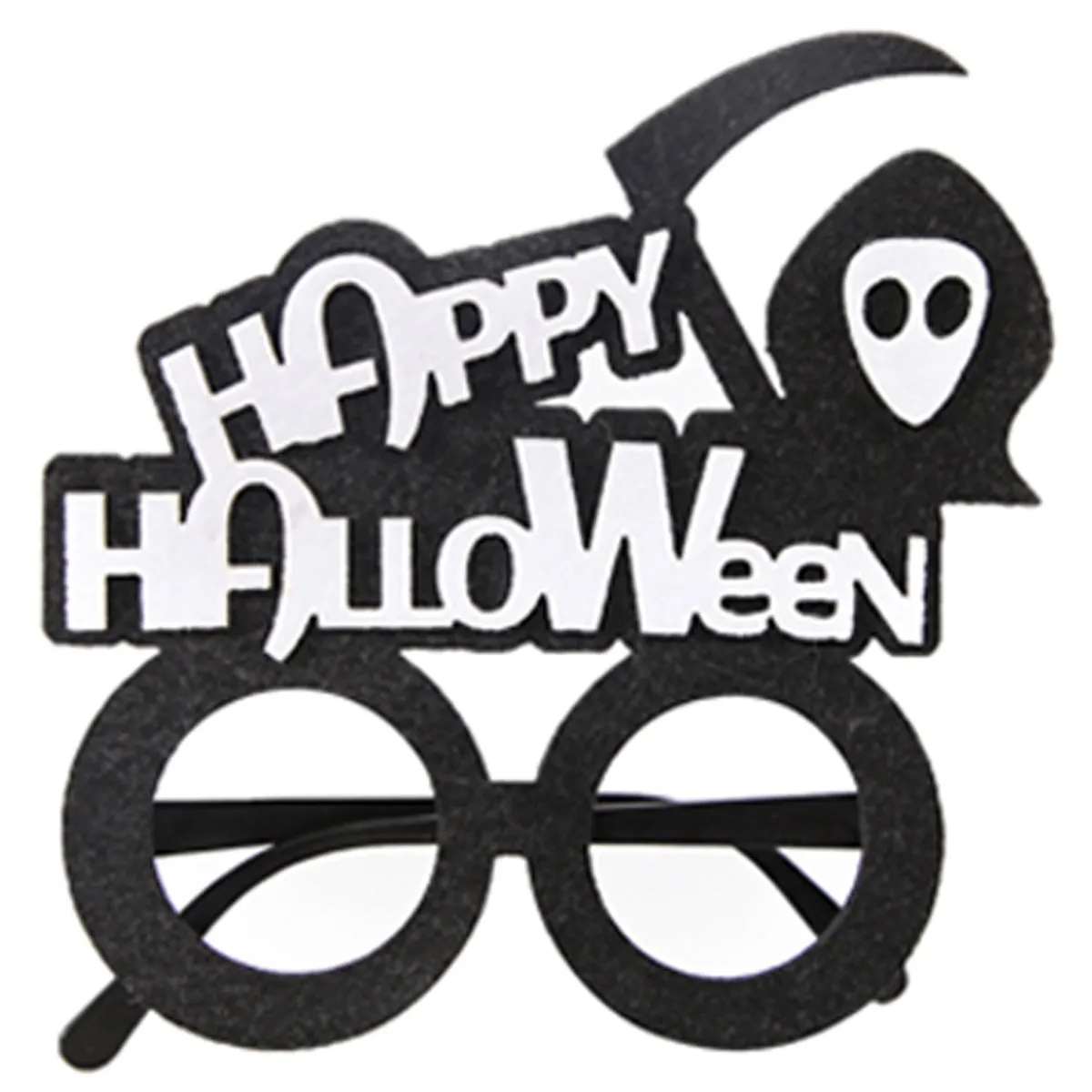 Happy Halloween Novelty Glasses with Pumpkin and Bat Designs, Black and Orange, One size fits everyone