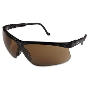 Honeywell Uvex Genesis S3201 Safety Glasses, Black Frame, Espresso Lens, Ultra-dura HC Coating, 1 Each
