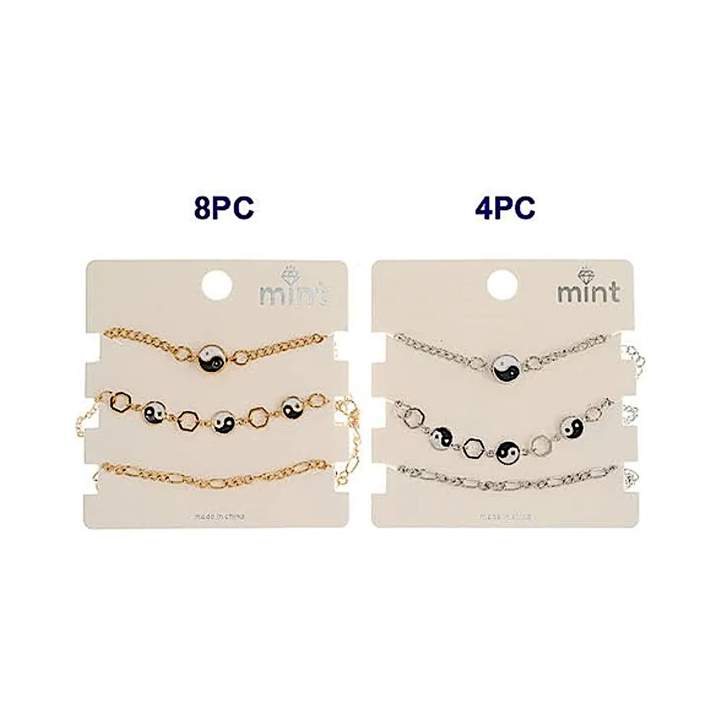 JAB45813 - Yin & Yang Chain Bracelet Set