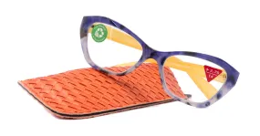 Jane, (Premium) Reading Glasses, High End Readers  1.25.. 3 Magnifying Glasses (Blue, Yellow) Cat Eye, NY Fifth Avenue