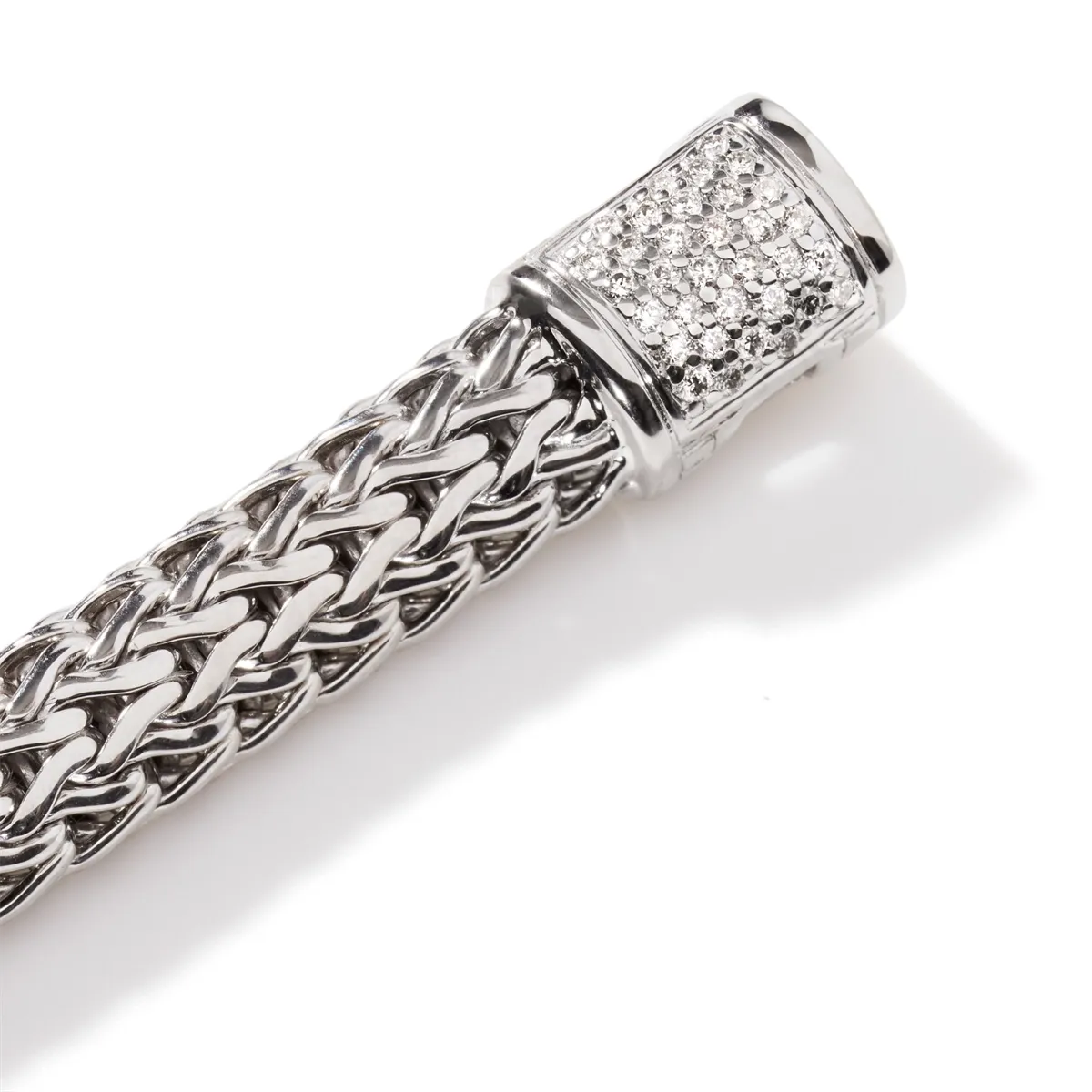 John Hardy Classic Chain Silver Diamond Pave' Small Bracelet