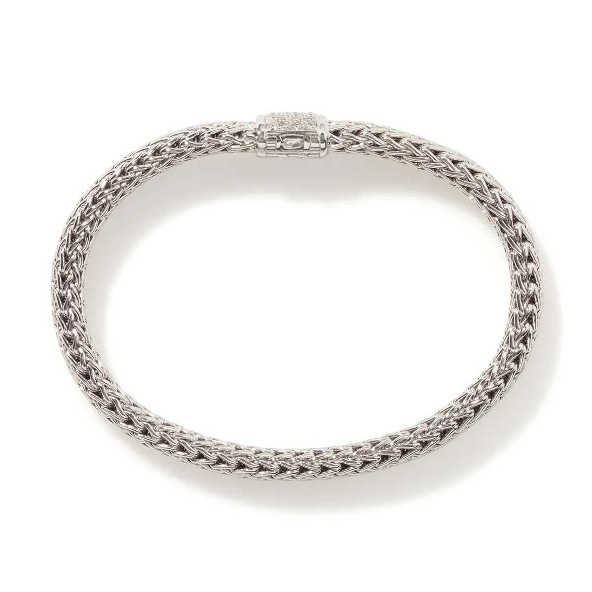 John Hardy Classic Chain Silver Diamond Pave' Small Bracelet