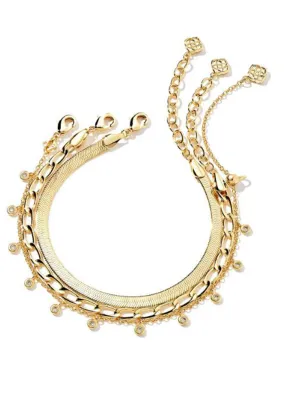 Kassie Set of 3 Chain Bracelet Gold Metal by Kendra Scott