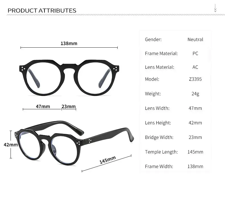 Kocolior Unisex Full Rim Round Acetate Reading Glasses 3395