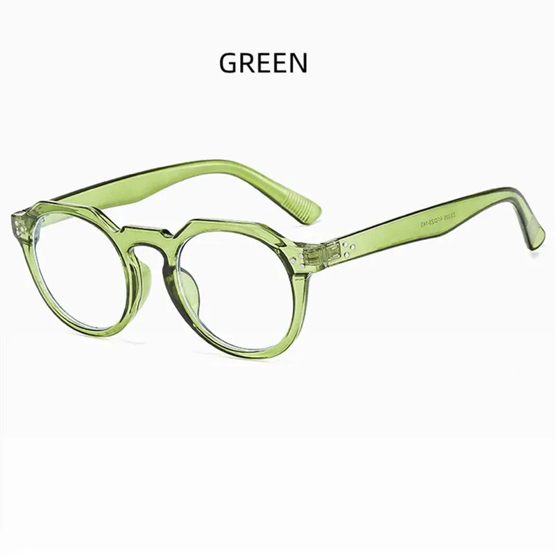 Kocolior Unisex Full Rim Round Acetate Reading Glasses 3395