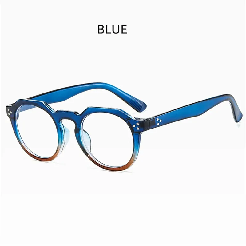 Kocolior Unisex Full Rim Round Acetate Reading Glasses 3395