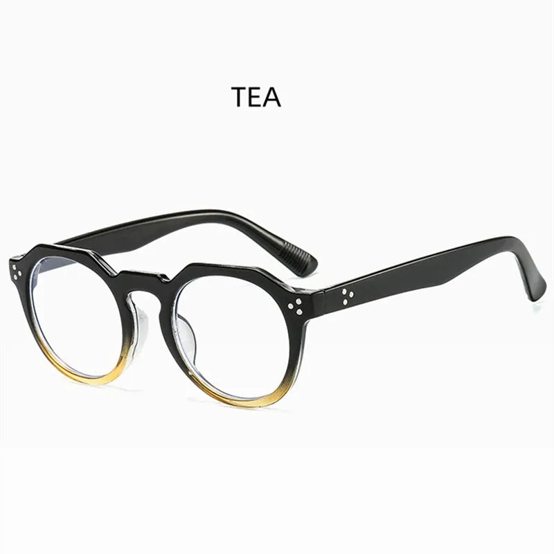 Kocolior Unisex Full Rim Round Acetate Reading Glasses 3395