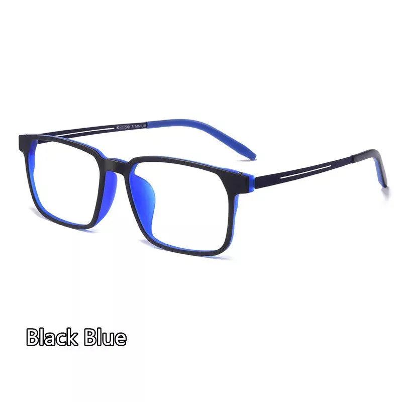 Kocolior Unisex Full Rim Square Tr 90 Titanium Hyperopic Reading Glasses 88781