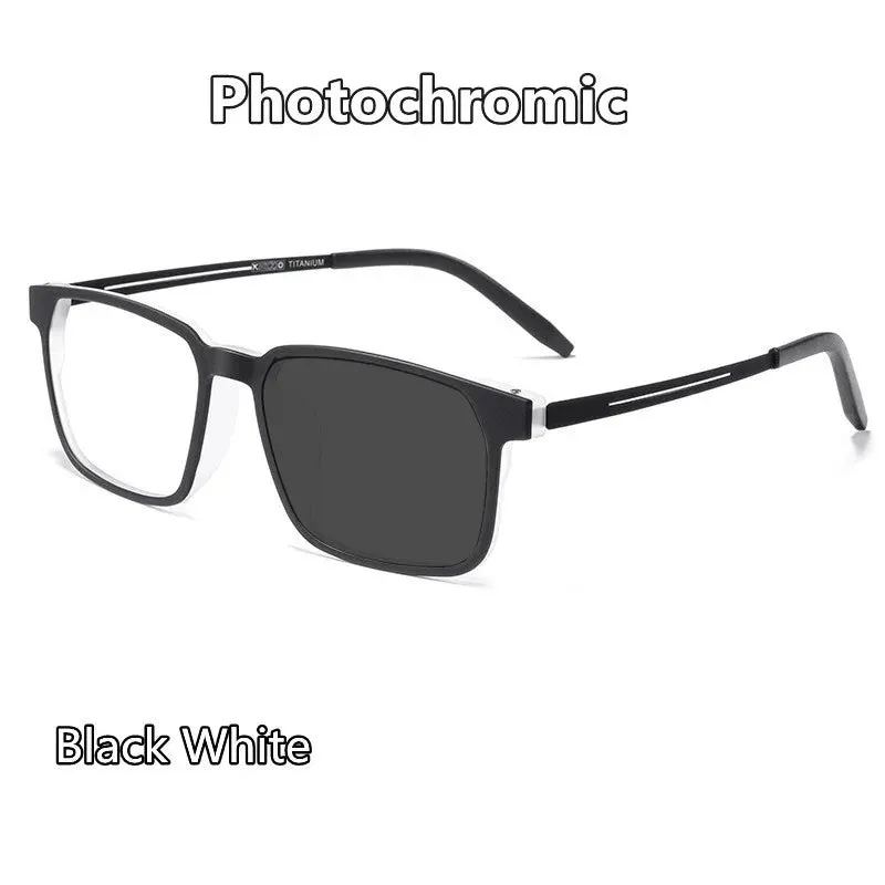 Kocolior Unisex Full Rim Square Tr 90 Titanium Hyperopic Reading Glasses 88781