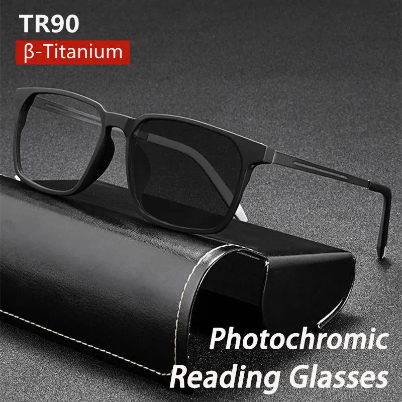 Kocolior Unisex Full Rim Square Tr 90 Titanium Hyperopic Reading Glasses 88781