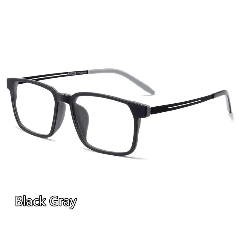 Kocolior Unisex Full Rim Square Tr 90 Titanium Hyperopic Reading Glasses 88781