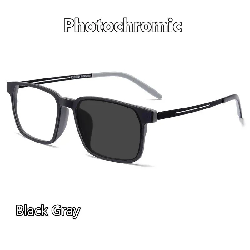 Kocolior Unisex Full Rim Square Tr 90 Titanium Hyperopic Reading Glasses 88781