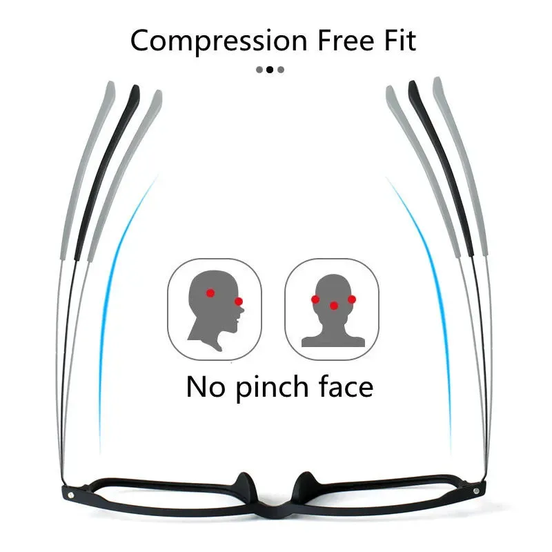 Kocolior Unisex Full Rim Square Tr 90 Titanium Hyperopic Reading Glasses 88781