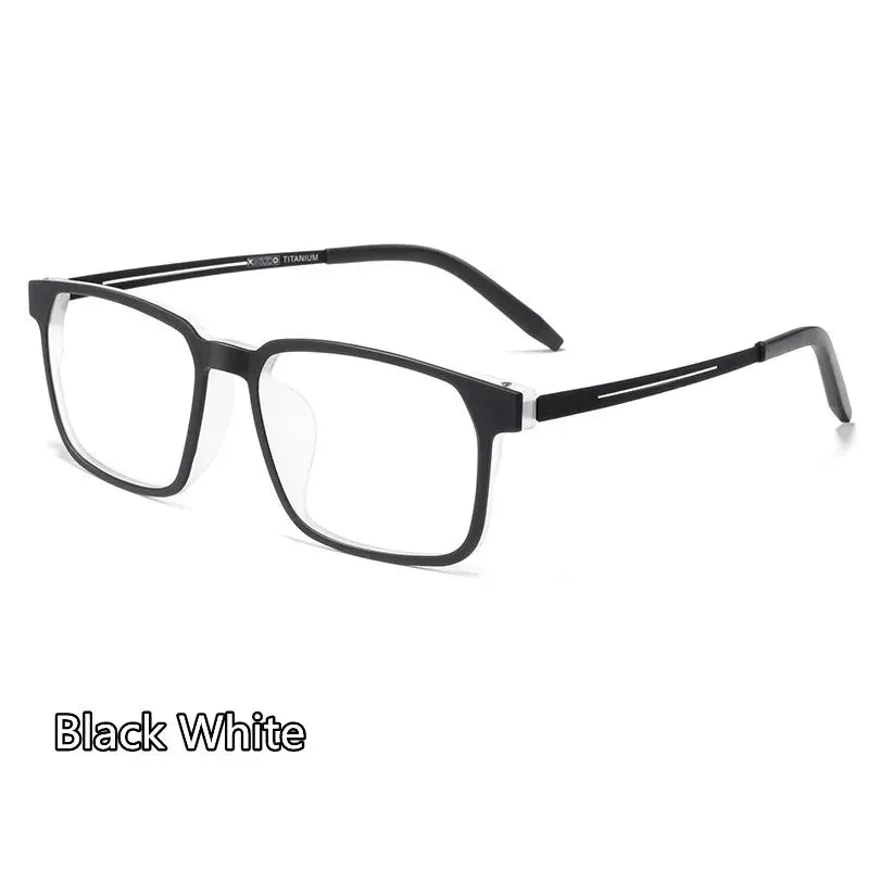 Kocolior Unisex Full Rim Square Tr 90 Titanium Hyperopic Reading Glasses 88781