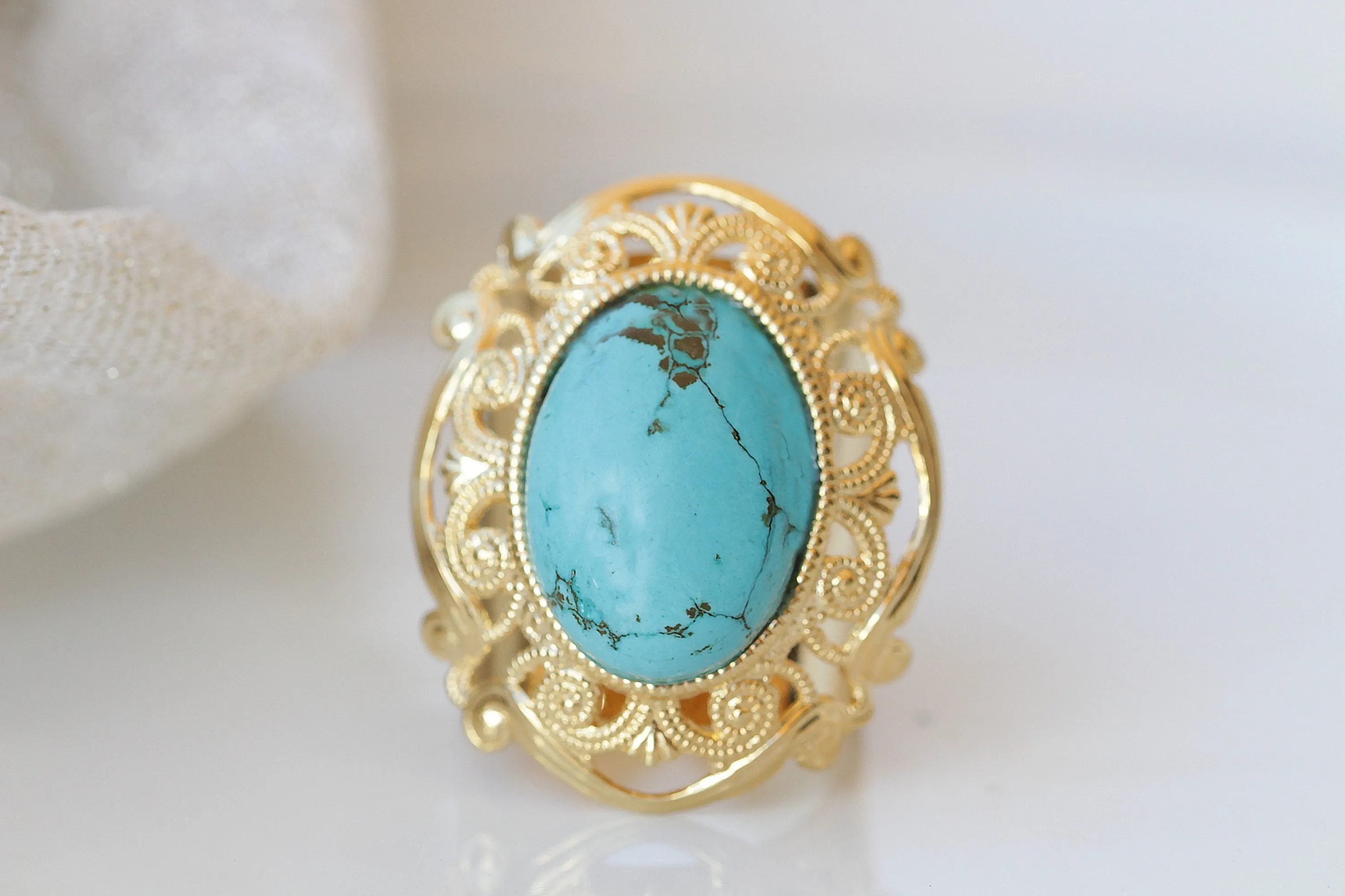 Large Genuine turquoise Ring