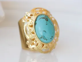 Large Genuine turquoise Ring